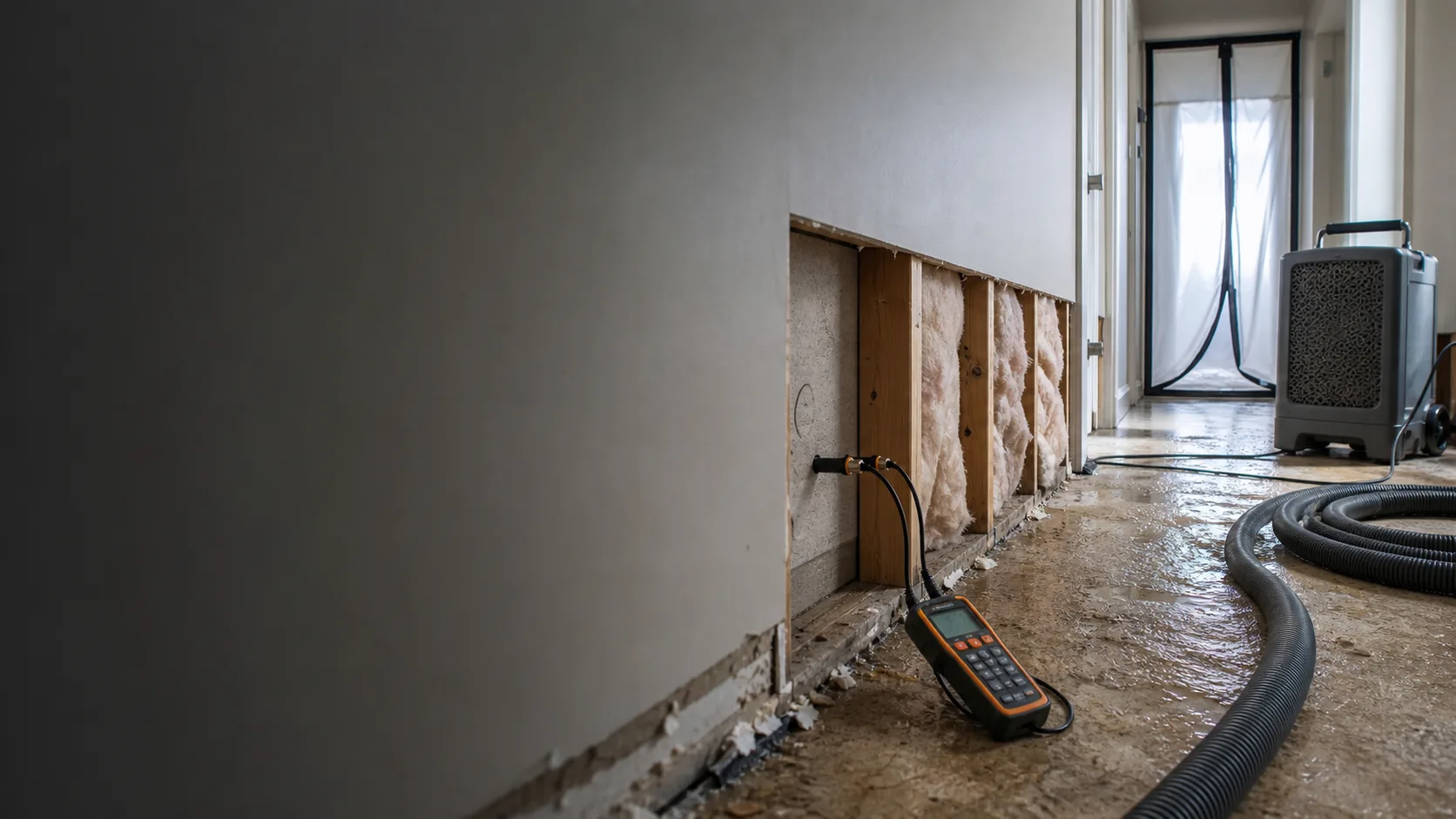Safety check stage of a Fort Myers water damage restoration project